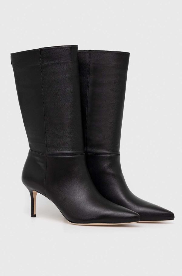 Lauren Ralph Lauren Kožne čizme Lauren Ralph Lauren Leannah za žene, boja: crna, s tankom potpeticom, 802942516001