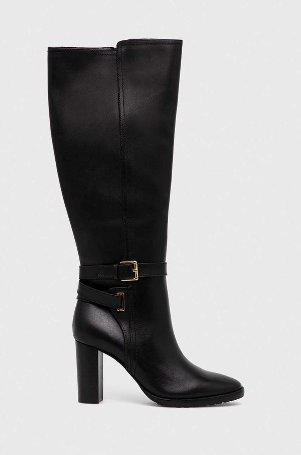 Lauren Ralph Lauren Kožne čizme Lauren Ralph Lauren Manchester za žene, boja: crna, s debelom potpeticom, 802912286001