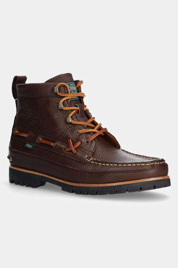 Polo Ralph Lauren Kožne čizme Polo Ralph Lauren Ranger Mid za muškarce, boja: smeđa, 812945851001