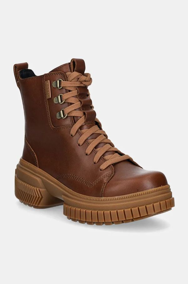Sorel Kožne čizme Sorel ONA AVE BOOT LACE WP za žene, boja: smeđa, s platformom, 2102151242