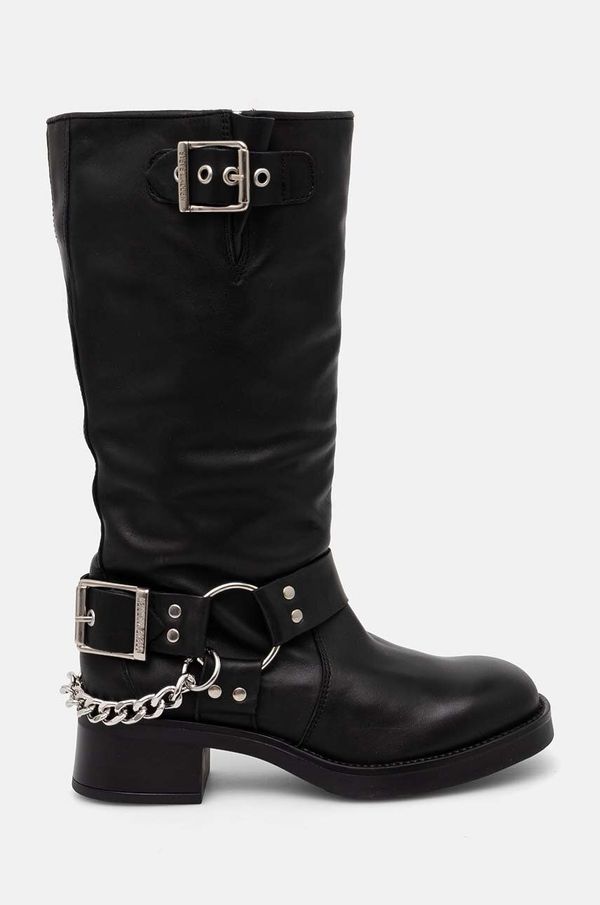 Steve Madden Kožne čizme Steve Madden Beau-C za žene, boja: crna, ravni potplat, SM11003094
