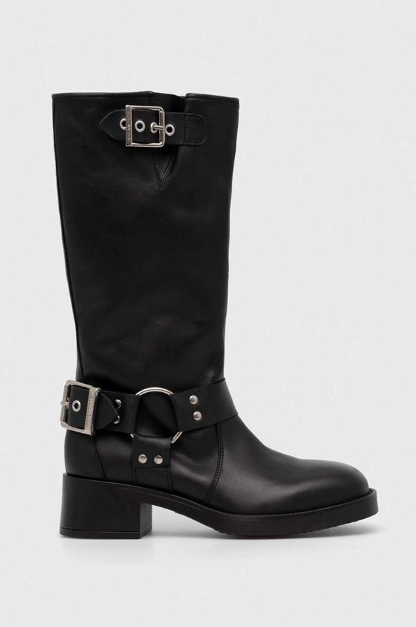 Steve Madden Kožne čizme Steve Madden Beau za žene, boja: crna, s debelom potpeticom, SM11003069