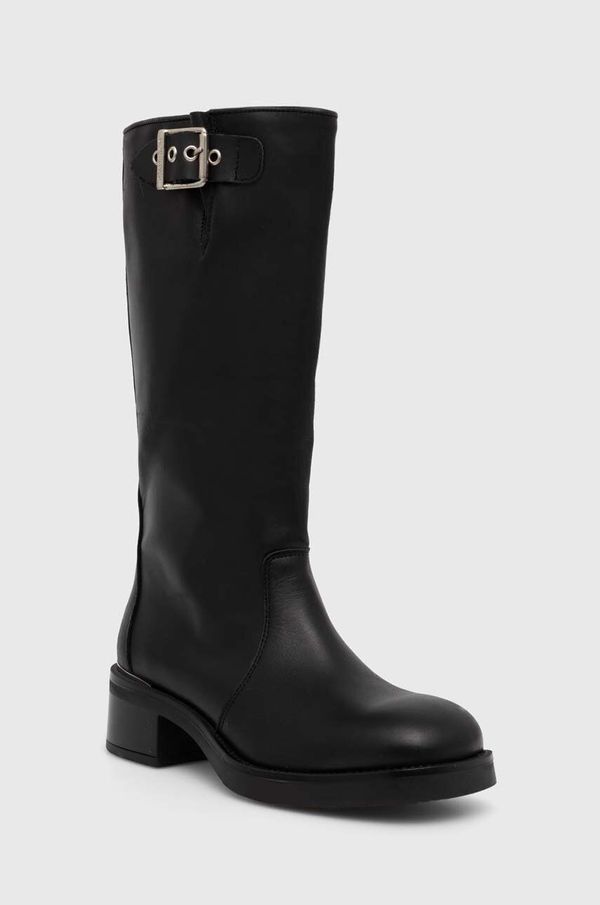 Steve Madden Kožne čizme Steve Madden Bonna za žene, boja: crna, s debelom potpeticom, SM11003091