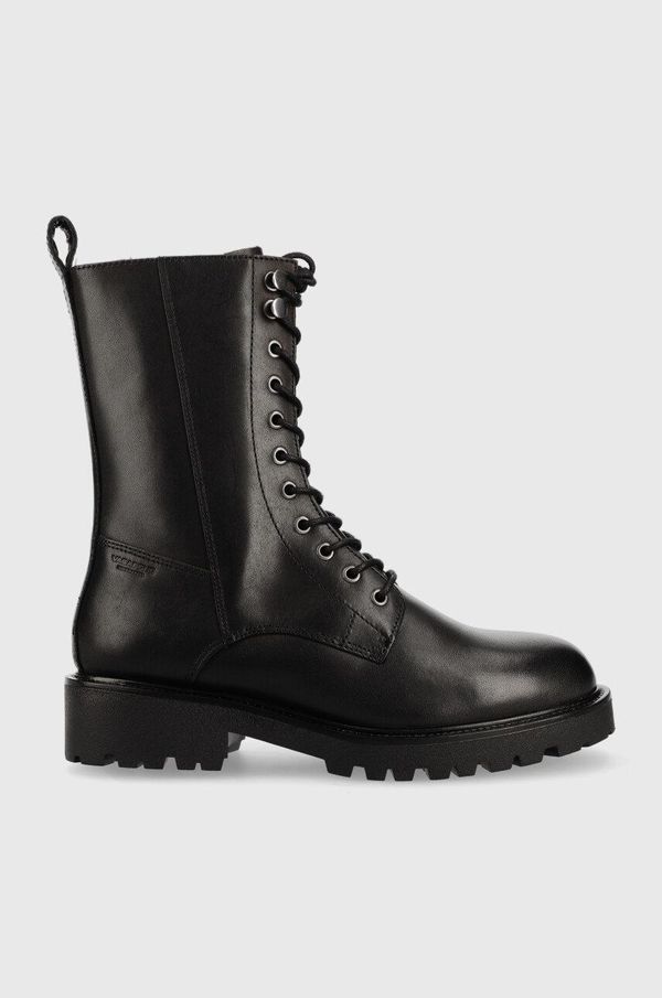 Vagabond Shoemakers Kožne čizme Vagabond Shoemakers Kenova za žene, boja: crna, ravna potpetica, s toplom podstavom