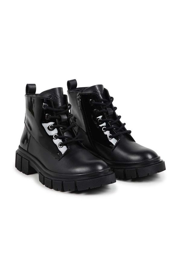 DKNY Kožne dječje čizme Dkny boja: crna, D60878