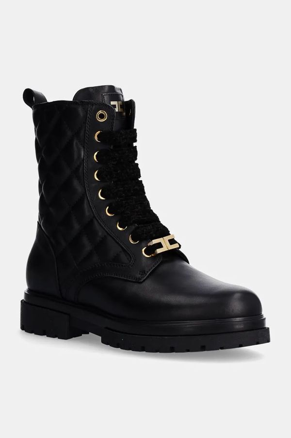 Elisabetta Franchi Kožne dječje čizme Elisabetta Franchi boja: crna, F4A5.E0135.1251