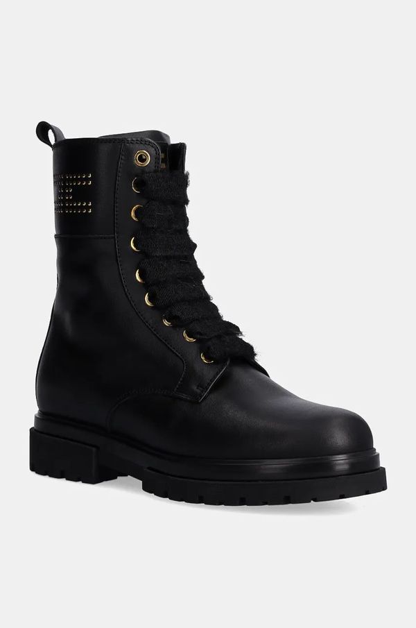 Elisabetta Franchi Kožne dječje čizme Elisabetta Franchi boja: crna, F4A5.E0141.1251