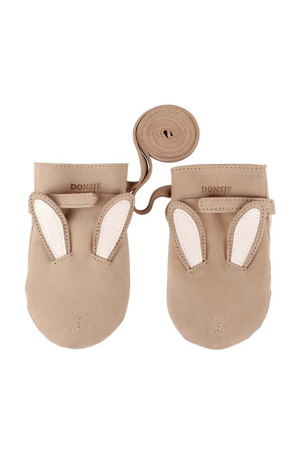Donsje Kožne dječje rukavice Donsje Kapi Classic Mittens Bunny boja: bež, 6019003