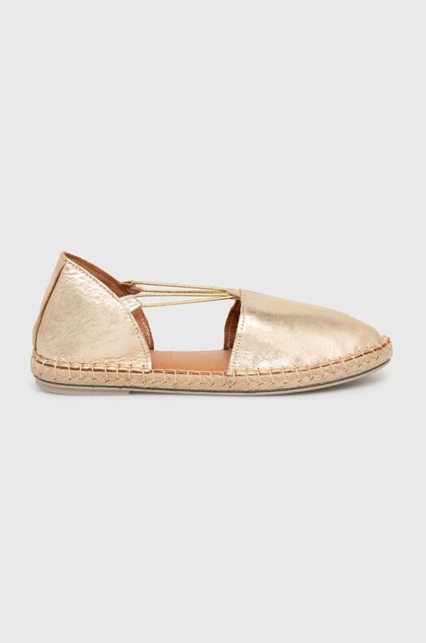 Answear Lab Kožne espadrile Answear Lab boja: zlatna