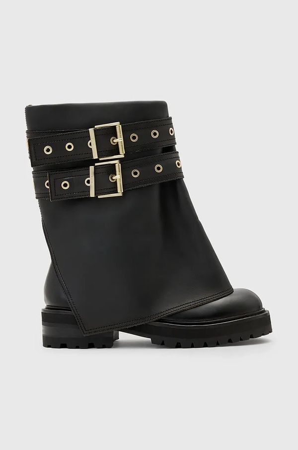 AllSaints Kožne gležnjače AllSaints Drew Boot za žene, boja: crna, ravni potplat, W158FB