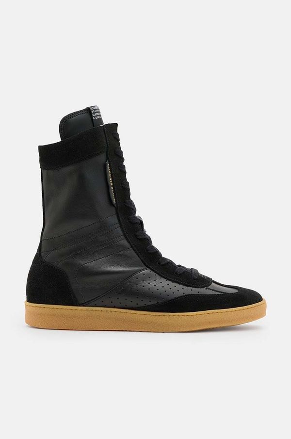 AllSaints Kožne gležnjače AllSaints Louise High Top za žene, boja: crna, ravni potplat, W070FB