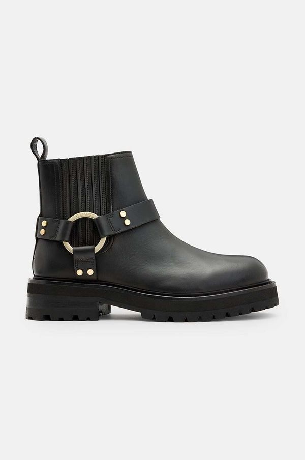 AllSaints Kožne gležnjače AllSaints Maddie Biker Boot za žene, boja: crna, ravni potplat, W054FB