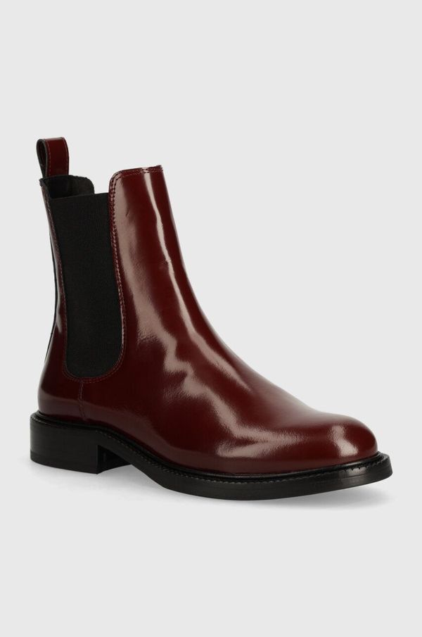 Alohas Kožne gležnjače Alohas Lanz za žene, boja: bordo, ravni potplat, S100401-02