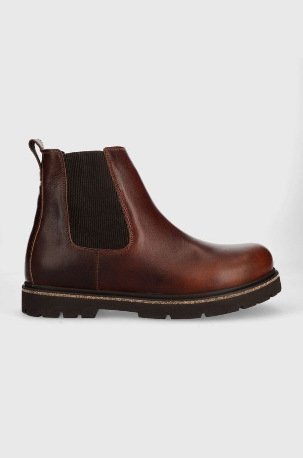 Birkenstock Kožne gležnjače Birkenstock HighWood Wood za muškarce, boja: smeđa, HighWood Wood, 1025718