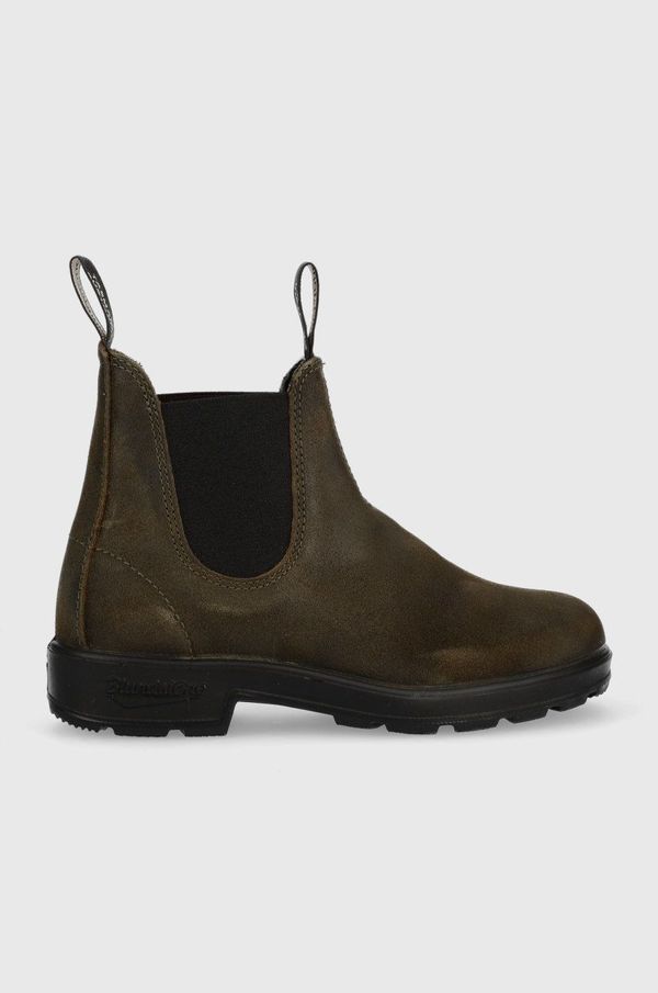 Blundstone Kožne gležnjače Blundstone 1615 za žene, boja: zelena, ravna potpetica