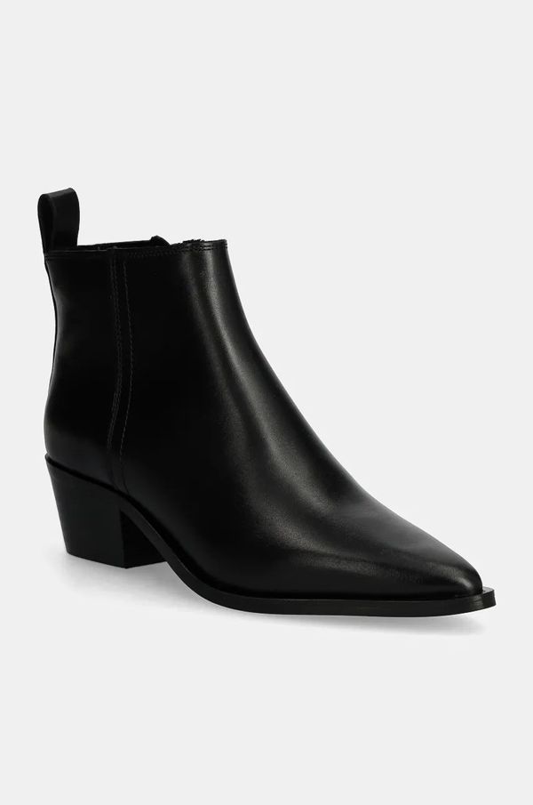 Calvin Klein Jeans Kožne gležnjače Calvin Klein Jeans COWBOY BOOT MG LTH za žene, boja: crna, s debelom potpeticom, YW0YW01678