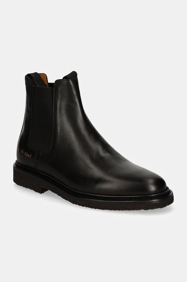 Common Projects Kožne gležnjače Common Projects Chelsea in Leather za žene, boja: crna, ravni potplat, 6168
