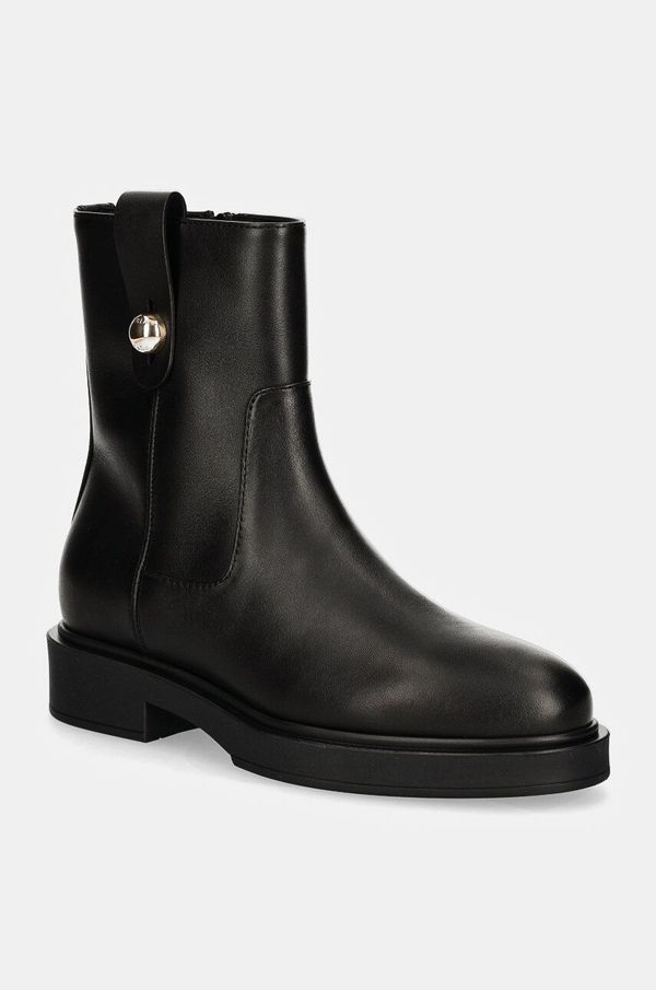Furla Kožne gležnjače Furla Sfera Ankle Boot za žene, boja: crna, ravni potplat, YI51CIT WU0000 O6000