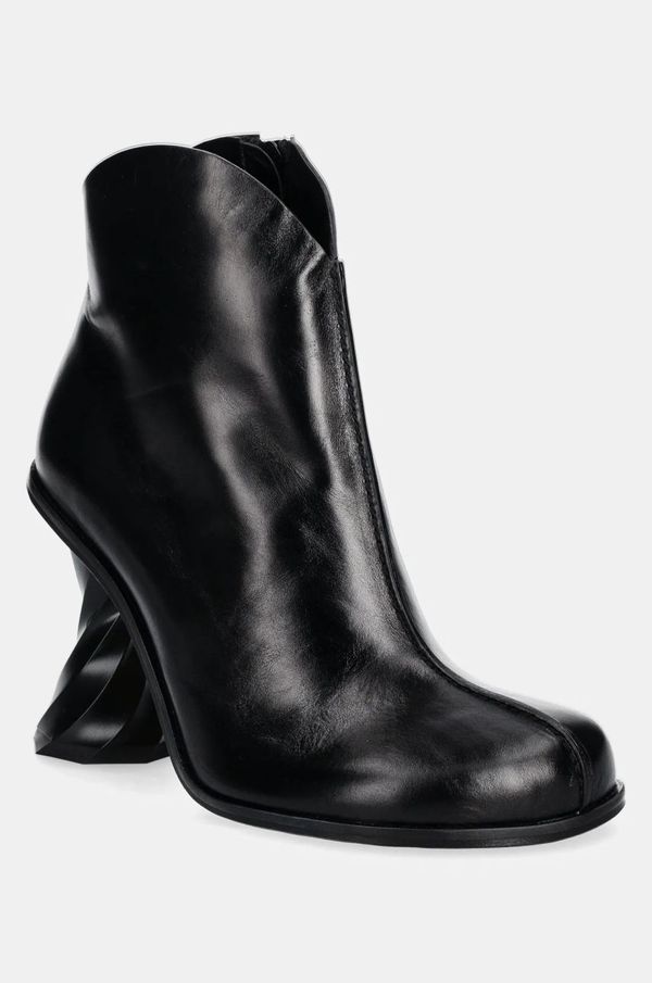 JW Anderson Kožne gležnjače JW Anderson Twist Heel za žene, boja: crna, s debelom potpeticom, ANW43211A