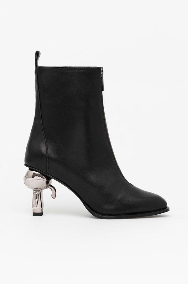 Karl Lagerfeld Kožne gležnjače Karl Lagerfeld Ikon Heel za žene, boja: crna, s debelom petom