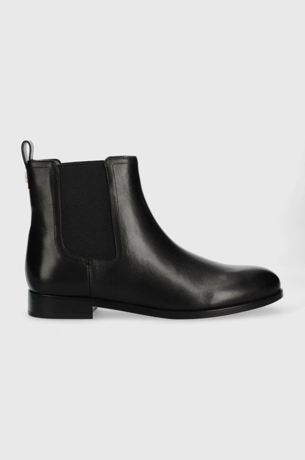 Lauren Ralph Lauren Kožne gležnjače Lauren Ralph Brylee za žene, boja: crna, ravni potplat, 802908354001