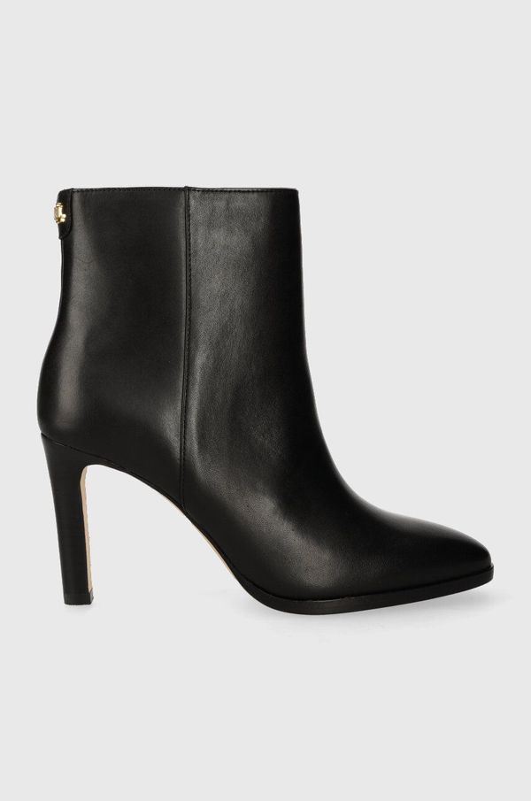 Lauren Ralph Lauren Kožne gležnjače Lauren Ralph Dylann za žene, boja: crna, s tankom potpeticom, 802908332001