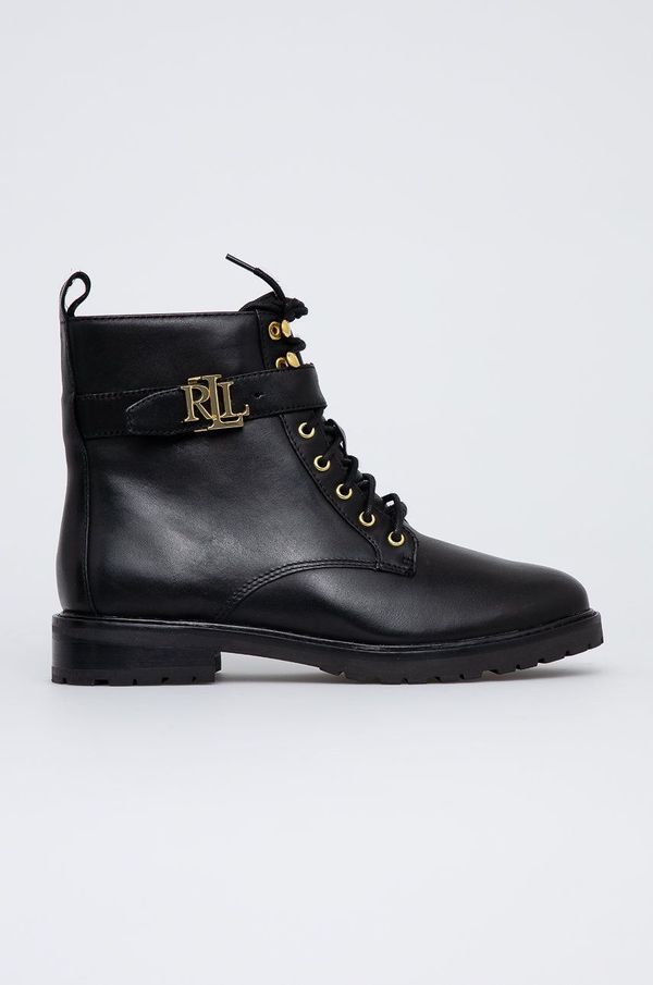 Lauren Ralph Lauren Kožne gležnjače Lauren Ralph Elridge za žene, boja: crna, 802838413001