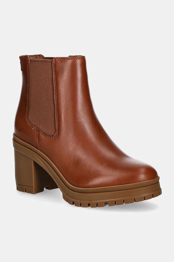 Lauren Ralph Lauren Kožne gležnjače Lauren Ralph Lauren Cailie za žene, boja: smeđa, s debelom potpeticom, 802937825002