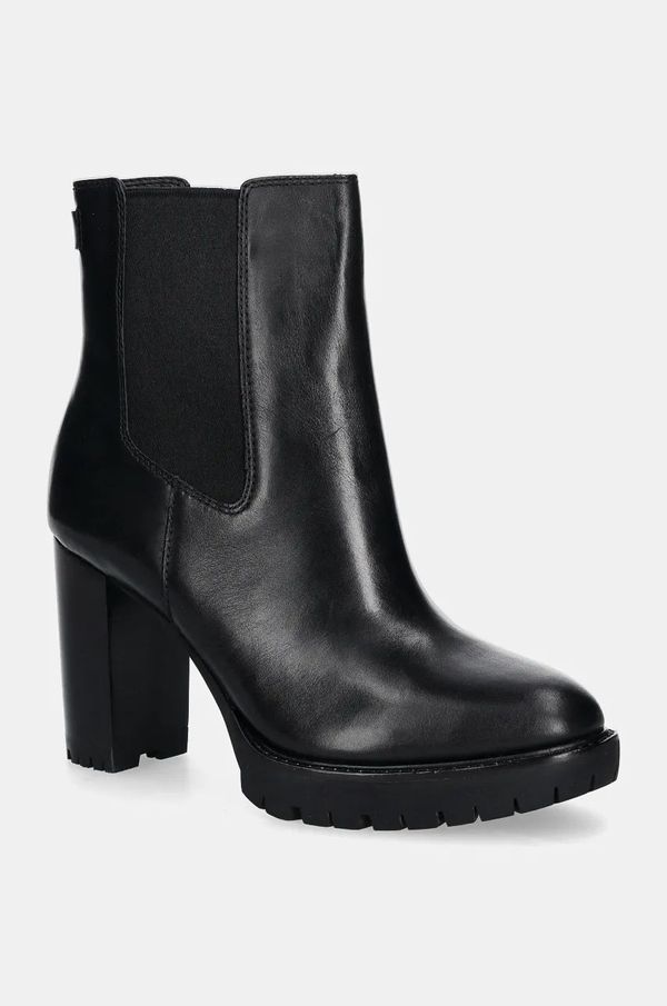 Lauren Ralph Lauren Kožne gležnjače Lauren Ralph Lauren Layne za žene, boja: crna, s debelom potpeticom, 802937818001