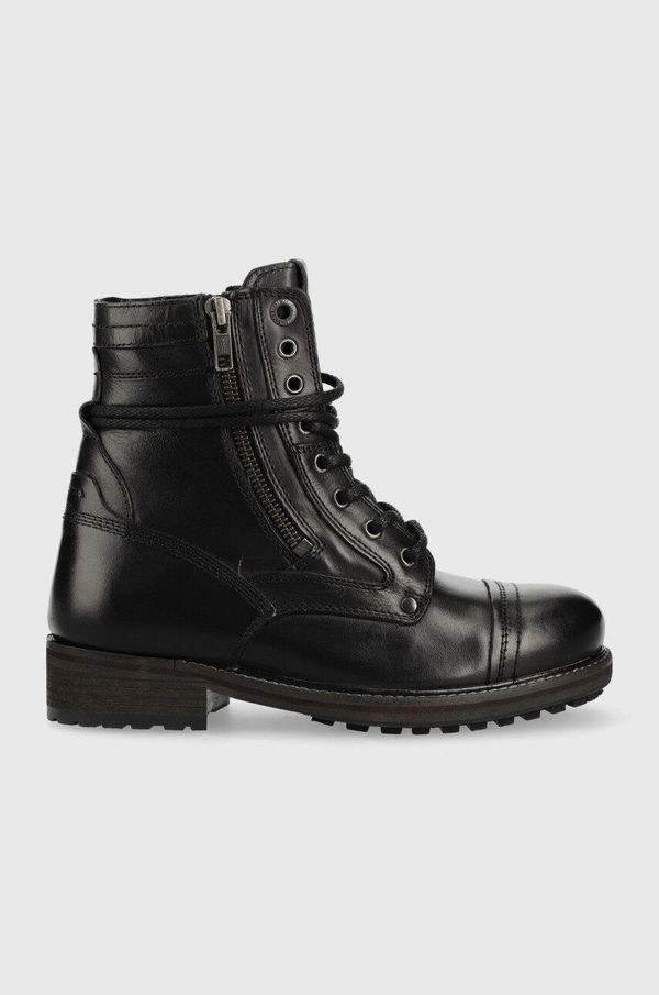 Pepe Jeans Kožne gležnjače Pepe Jeans Melting Combat Warm W, za žene, boja: crna, ravna potpetica
