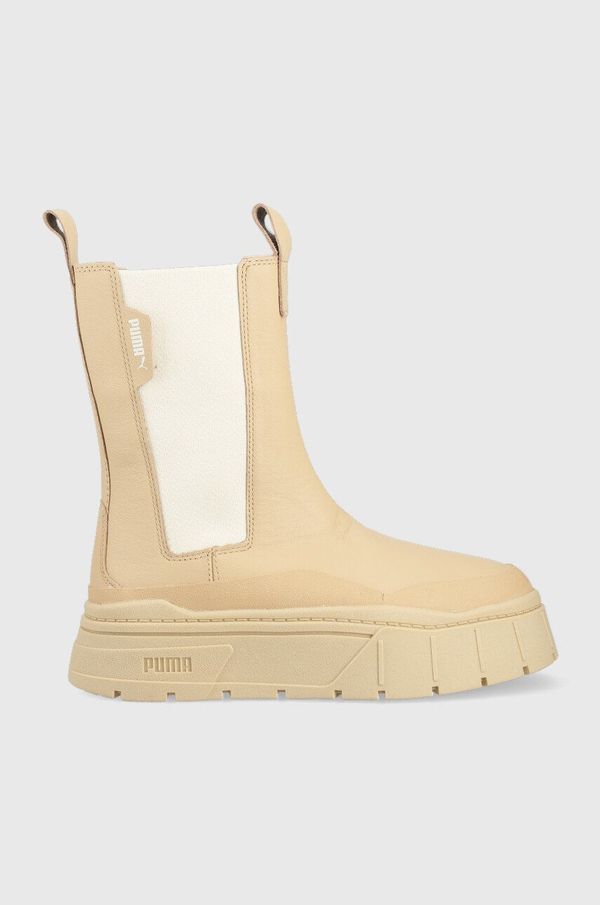 Puma Kožne gležnjače Puma Mayze Stack Chelsea Wns za žene, boja: smeđa, s platformom, 386272-01
