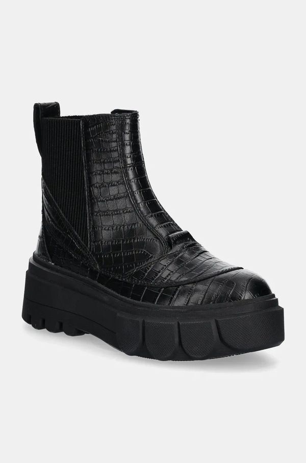 Sorel Kožne gležnjače Sorel CARIBOU X BOOT CHELSEA W za žene, boja: crna, s platformom, 2048441012