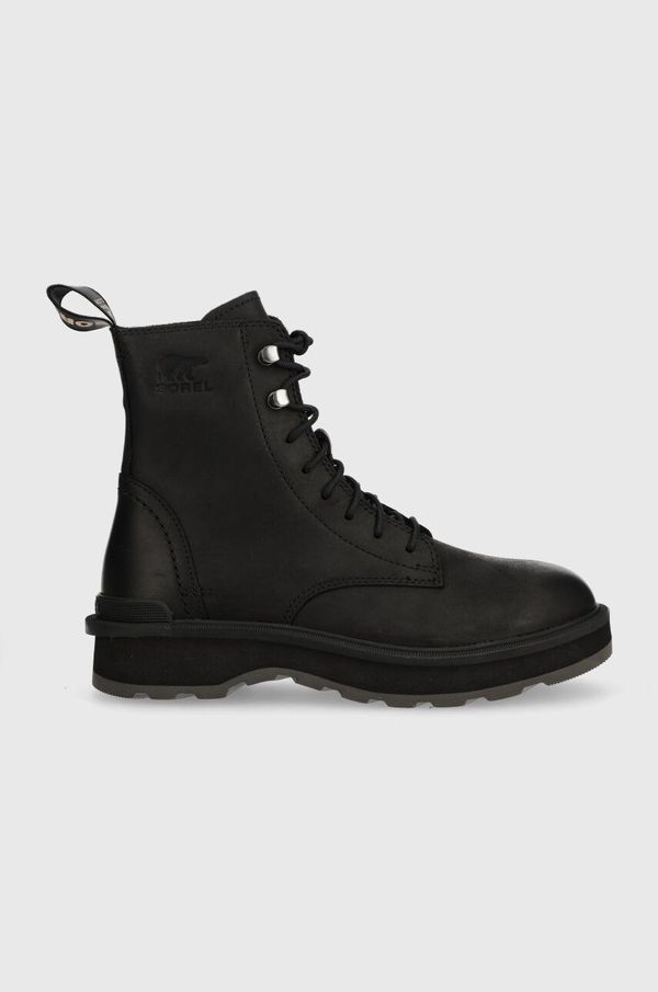 Sorel Kožne gležnjače Sorel HI LINE LACE za žene, boja: crna, ravni potplat, s toplom podstavom, 2009111010