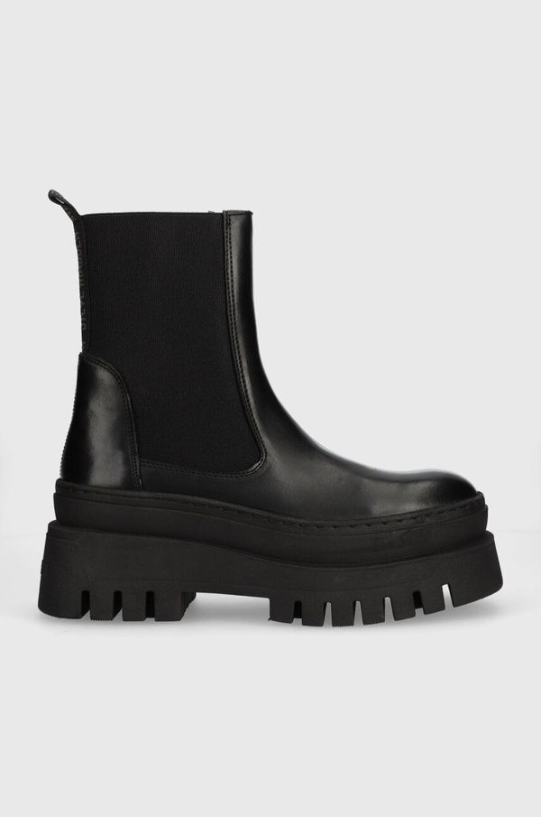Steve Madden Kožne gležnjače Steve Madden Cassandra za žene, boja: crna, s platformom, SM11002679