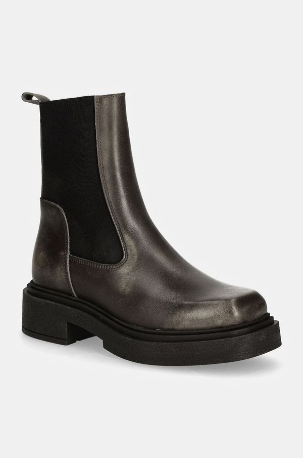 Steve Madden Kožne gležnjače Steve Madden Churro za žene, boja: siva, s platformom, SM11003363