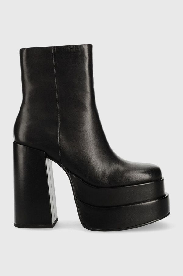 Steve Madden Kožne gležnjače Steve Madden Cobra za žene, boja: crna, s debelom petom