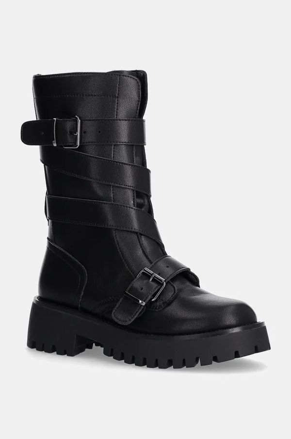 Steve Madden Kožne gležnjače Steve Madden Devlin za žene, boja: crna, s platformom, SM11003349