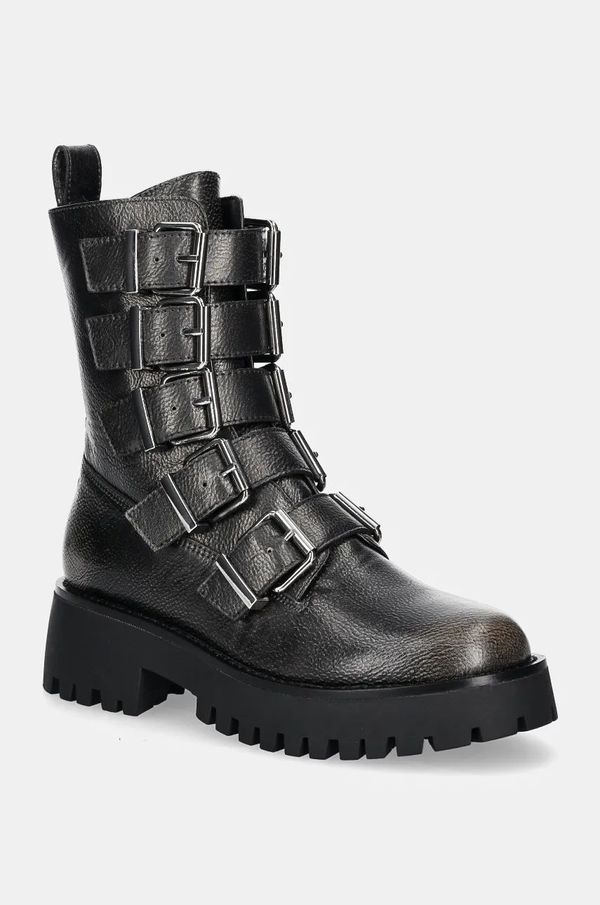 Steve Madden Kožne gležnjače Steve Madden Director za žene, boja: siva, ravni potplat, SM11003347