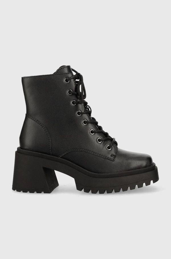 Steve Madden Kožne gležnjače Steve Madden Freeport za žene, boja: crna, s debelom petom