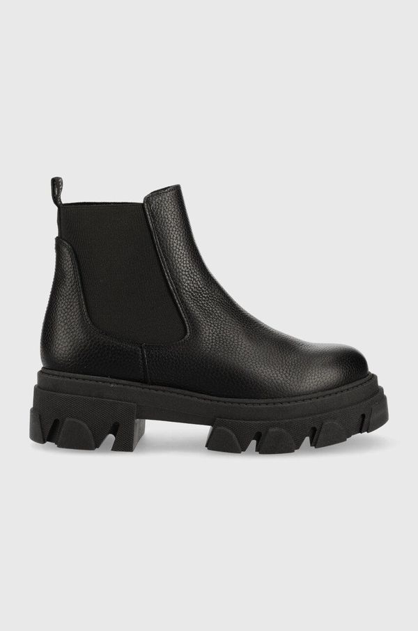 Steve Madden Kožne gležnjače Steve Madden Mixture za žene, boja: crna, ravna potpetica