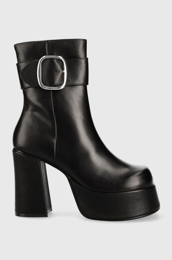 Steve Madden Kožne gležnjače Steve Madden Siren za žene, boja: crna, s debelom potpeticom, SM11002628
