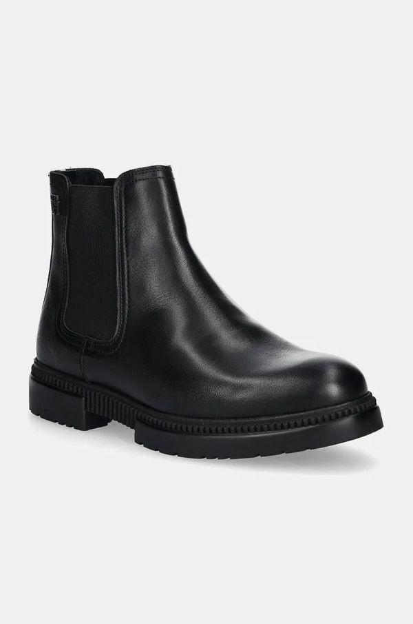 Tommy Hilfiger Kožne gležnjače Tommy Hilfiger COMFORT TL TEXTURE LTH CHELSEA za muškarce, boja: crna, FM0FM05181