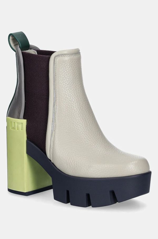 United Nude Kožne gležnjače United Nude Grip Chelsea Mid III za žene, boja: bež, s debelom potpeticom, 10868846192