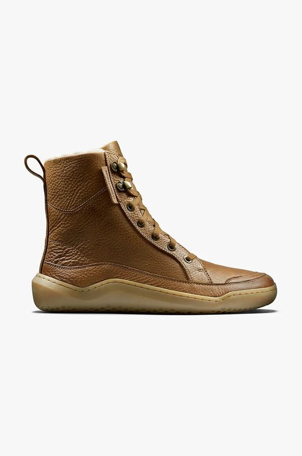 Vivobarefoot Kožne gležnjače Vivobarefoot GOBI BOOT WARMLINED za žene, boja: smeđa, ravni potplat, s toplom podstavom, 209439