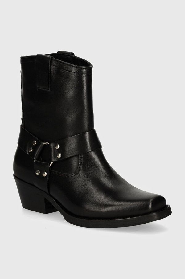 Steve Madden Kožne kaubojske čizme Steve Madden Quintana za žene, boja: crna, s debelom potpeticom, sa srednje toplom podstavom, SM11003295