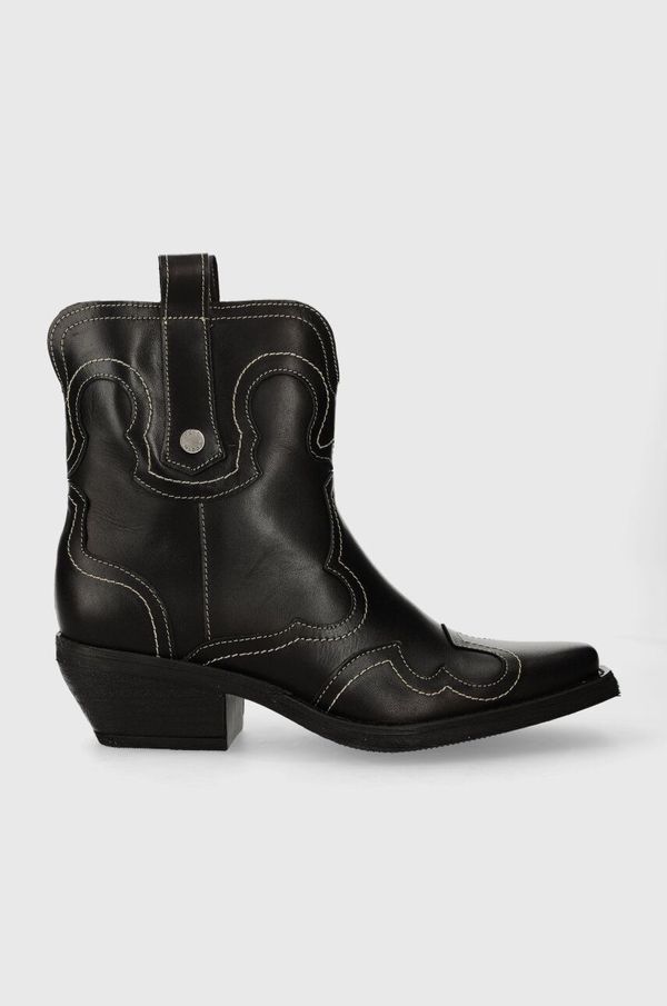 Steve Madden Kožne kaubojske čizme Steve Madden Waynoa za žene, boja: crna, s debelom potpeticom, SM11003072