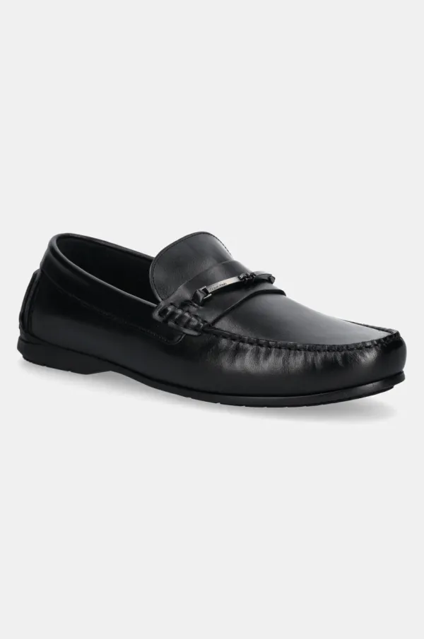 Calvin Klein Kožne mokasinke Calvin Klein DRIVER W/ NY BIT LTH za muškarce, boja: crna, HM0HM01701