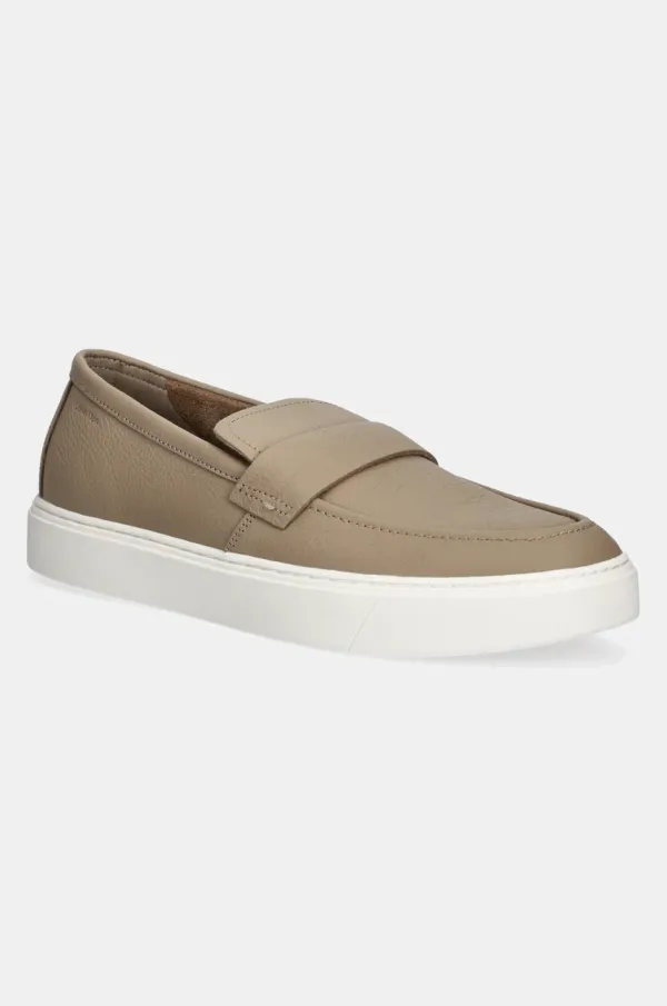 Calvin Klein Kožne mokasinke Calvin Klein MOCCASIN LTH UNLINED za muškarce, boja: smeđa, HM0HM01813