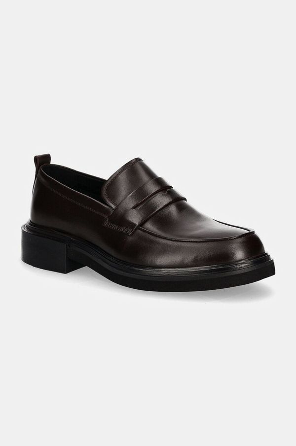 Calvin Klein Kožne mokasinke Calvin Klein MOCCASIN LTH za muškarce, boja: smeđa, HM0HM01688