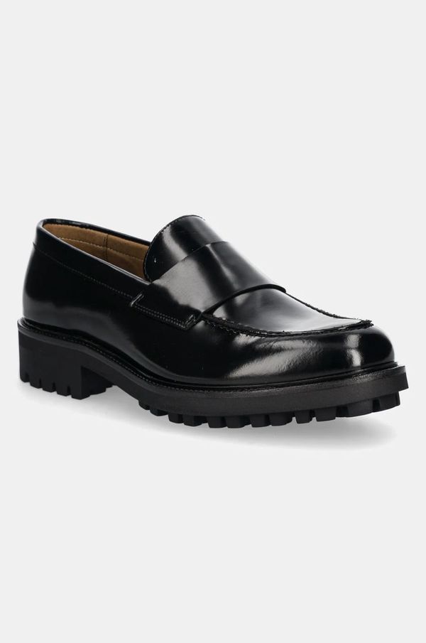 Calvin Klein Kožne mokasinke Calvin Klein MOCCASIN W/ BAND za muškarce, boja: crna, HM0HM01833